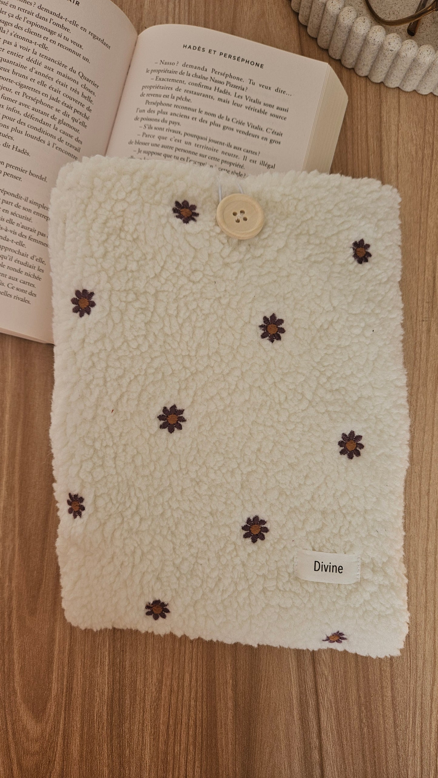 Pochette à livre fleurs