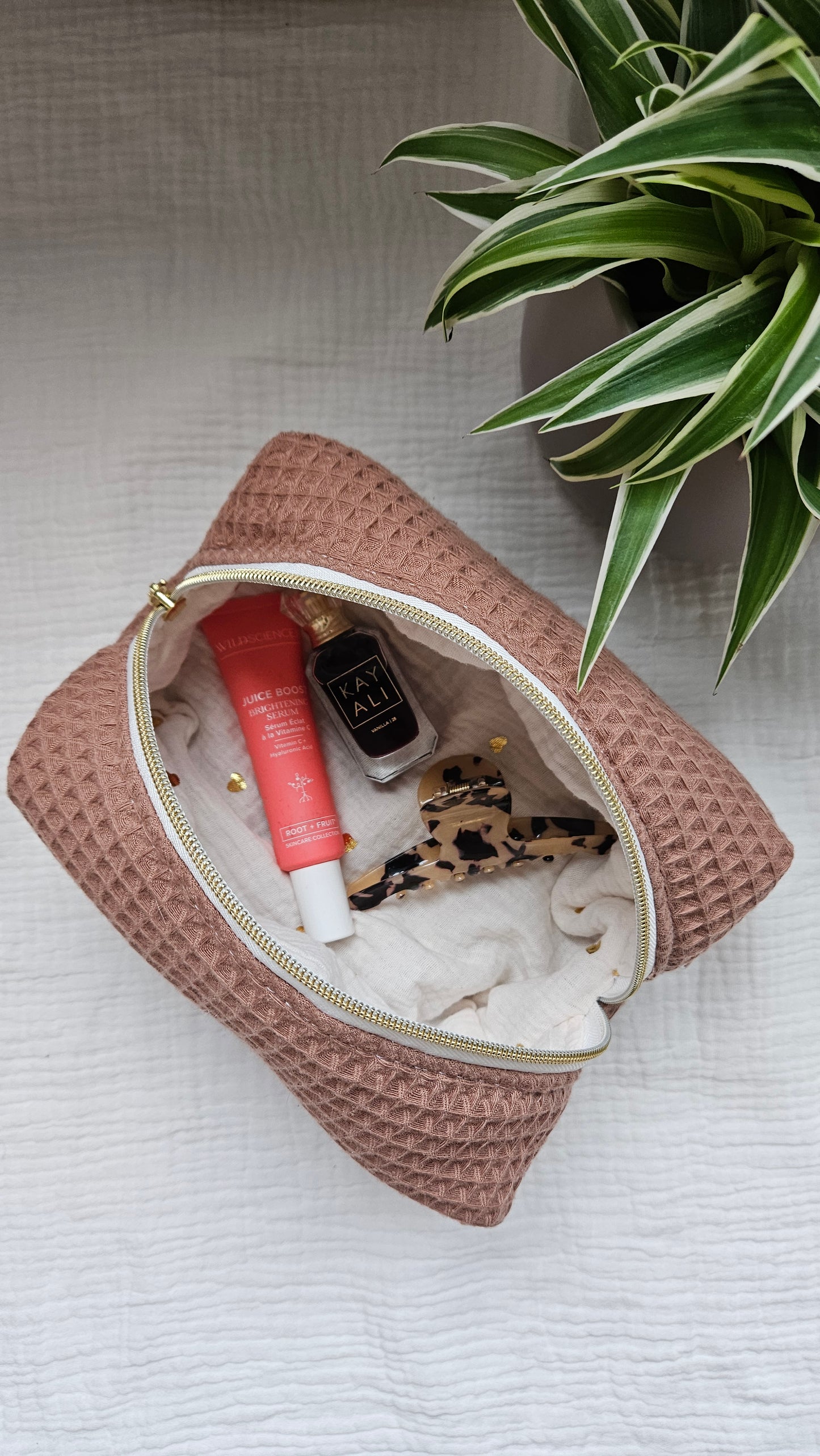 Trousse à maquillage châtaigne