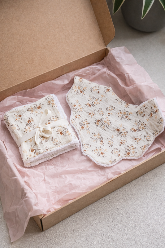 Coffret cadeau coton lavable + bavoir